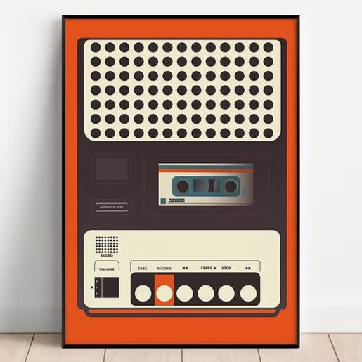 Cassette Recorder A4 Print by Gail Myerscough