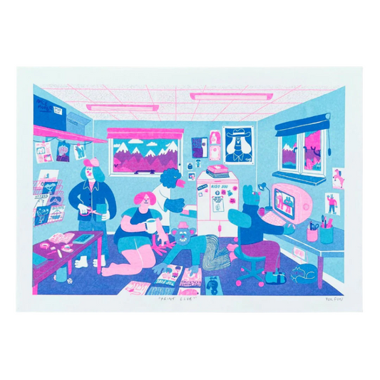 Print Club A4 Riso Art Print by Yuk Fun