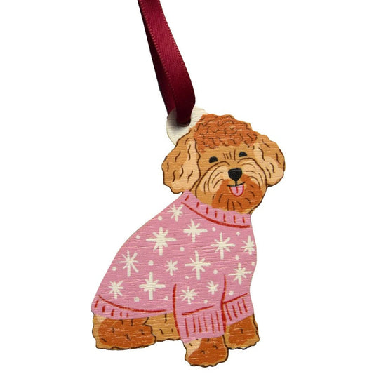 Curly Dog Bauble by Laura Barnes