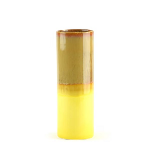 Cylinder Vase Yellow and Ochre by SGW Lab Ceramics