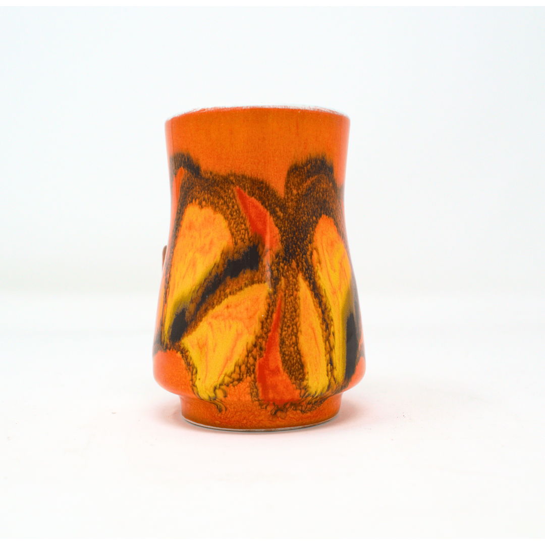 Vintage Poole Delphis Orange & Yellow Vase