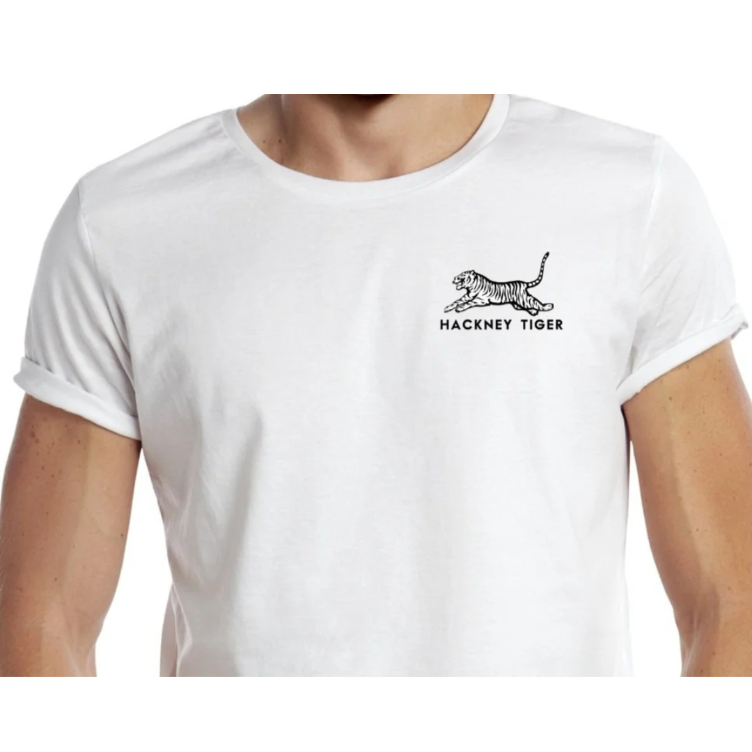 Hackney Tiger White Tee by The Steamroom