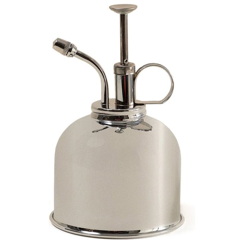 A metallic mist sprayer to water plants.