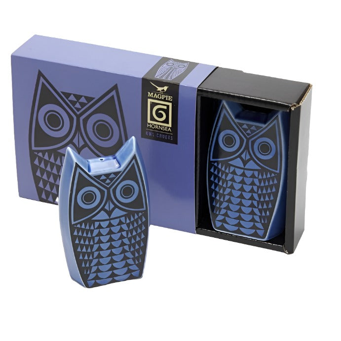 Hornsea Owl Cruet Set Blue