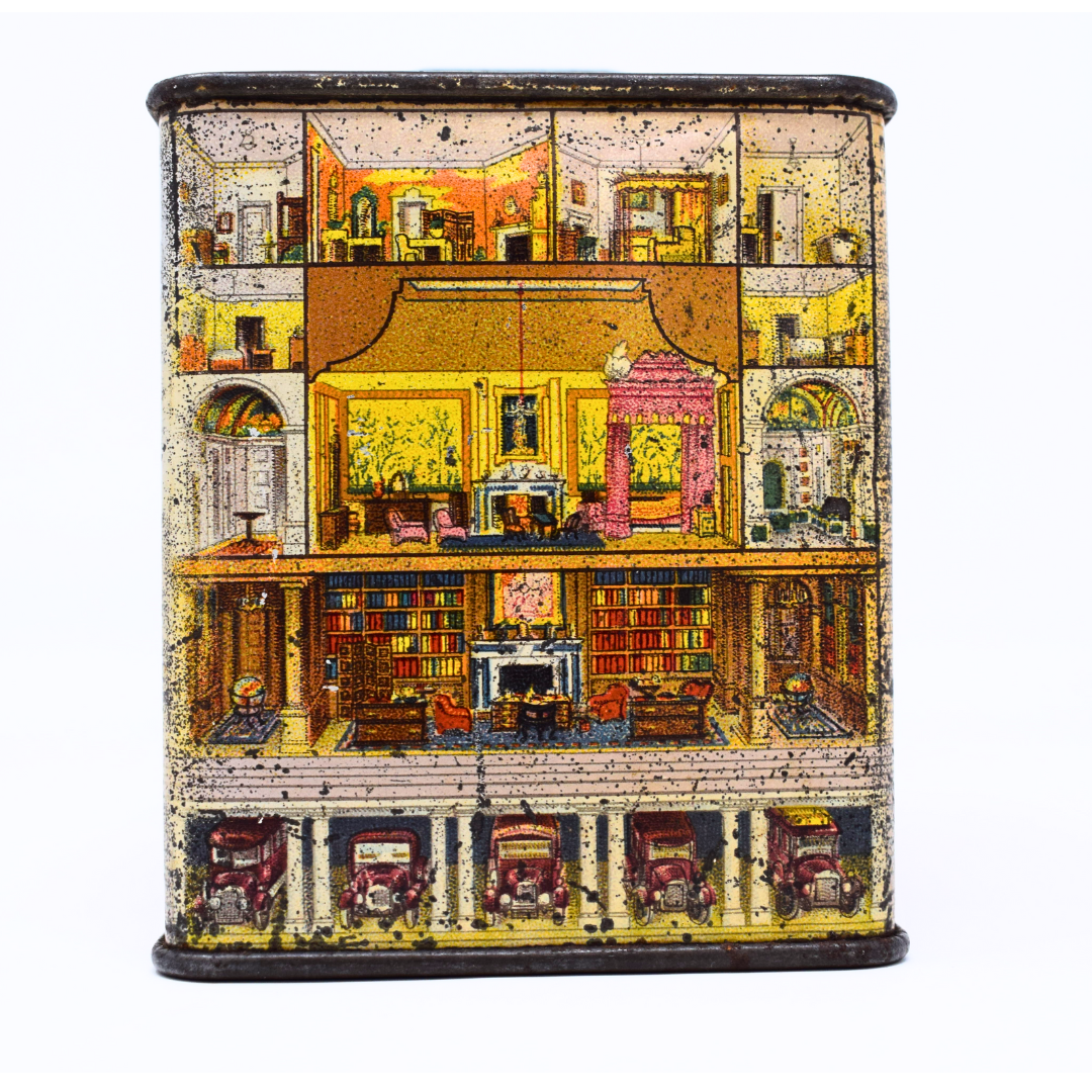 Queen's Dollhouse Money Box Tin Circa 1925