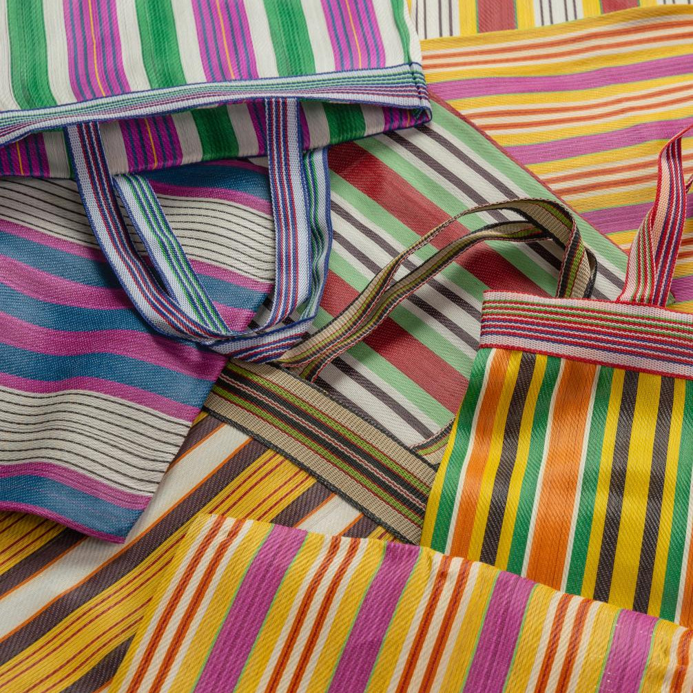 Recycled Plastic Stripe Market Bags