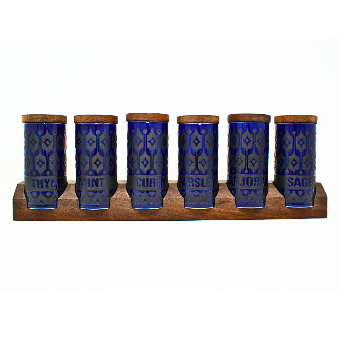 Rare Hornsea Heirloom Midnight Blue Spice Rack