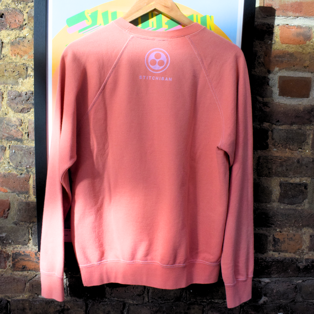Upcycled Pink Sweatshirt with Pocket by Stitchiban
