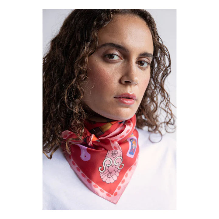 Glow Up silk scarf by Karen Mabon