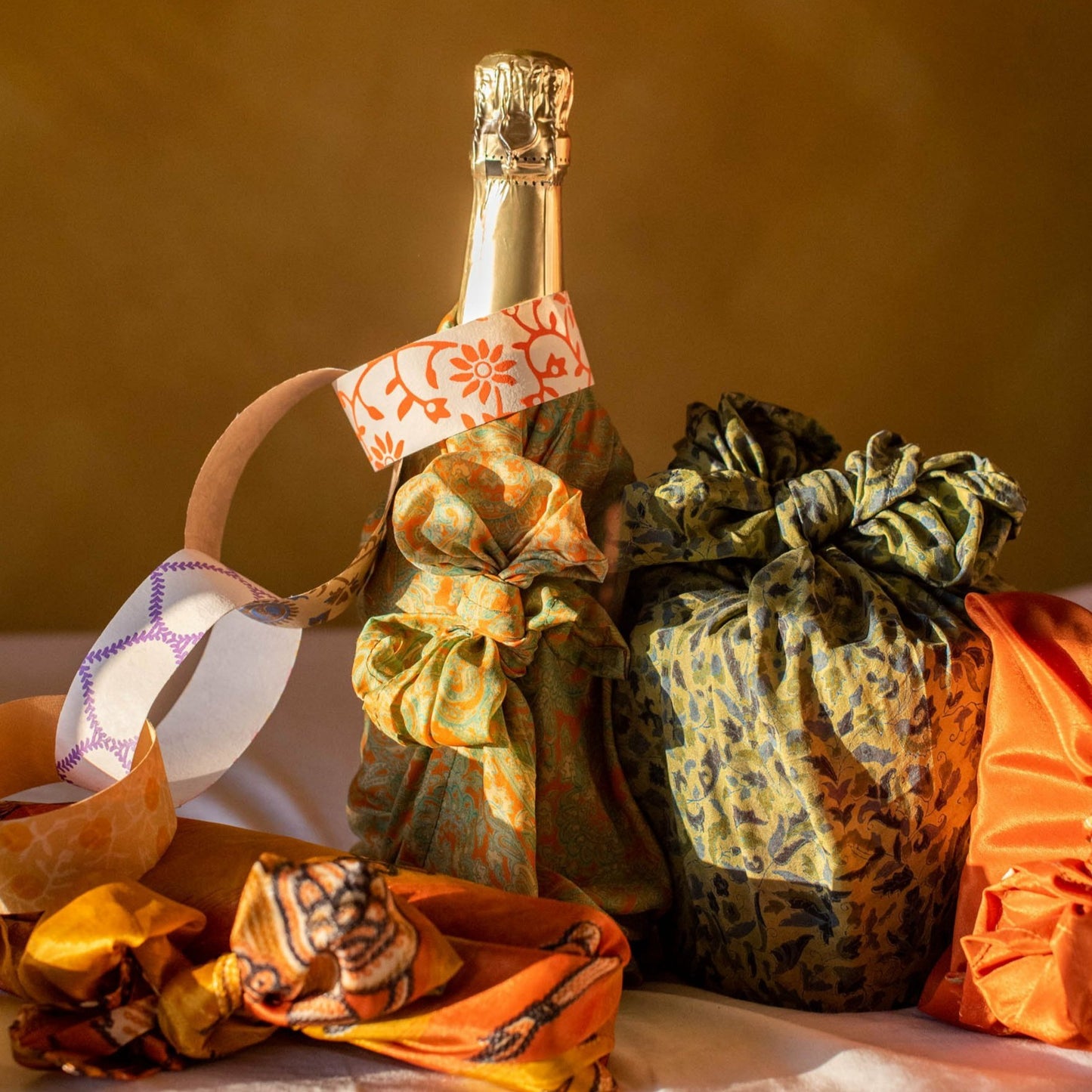 Set of 2 recycled sari gift wraps