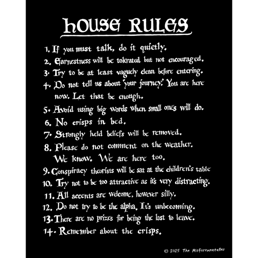 House Rules Tea Towel by The Misfortune Teller