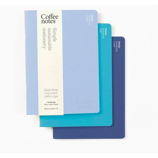 Splash Stitched A5 Notebooks set of 3 by Coffee Notes