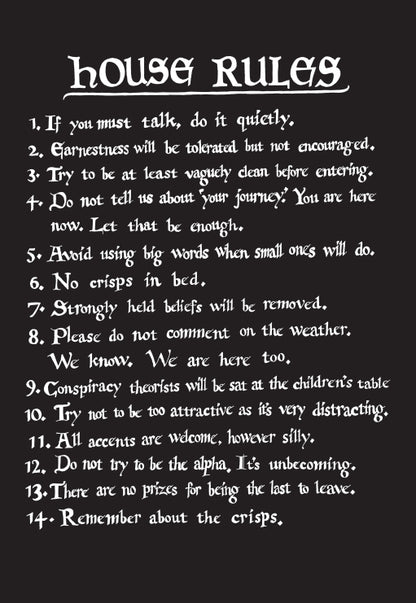 House Rules Tea Towel by The Misfortune Teller