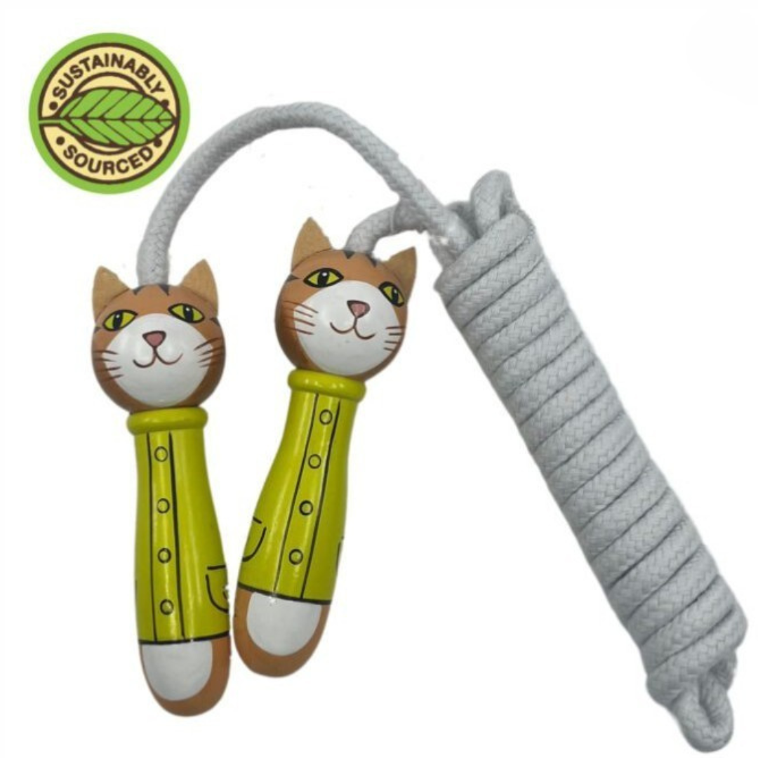 Wooden Cat Skipping Rope