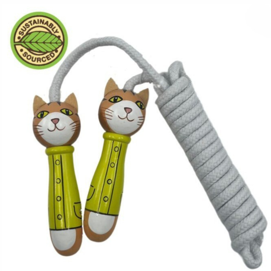 Wooden Cat Skipping Rope
