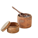 Cinnammon Wood Container Medium Round