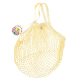 A cream cotton net bag