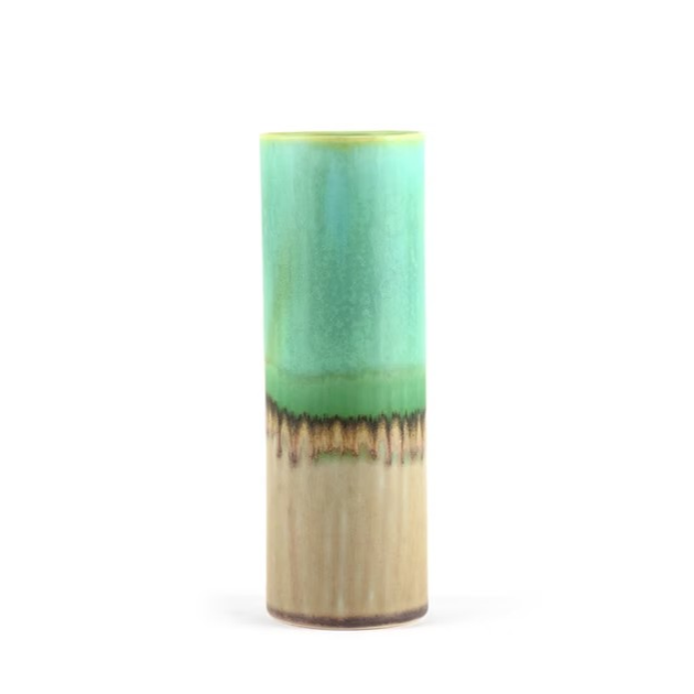 Cylinder Vase Turquoise and Brown by SGW Lab Ceramics