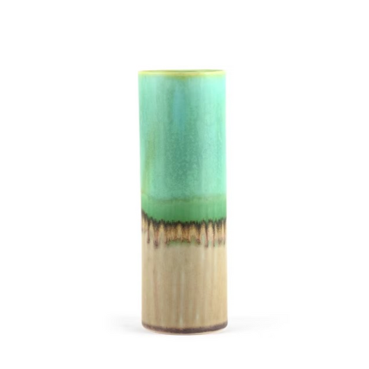 Cylinder Vase Turquoise and Brown by SGW Lab Ceramics