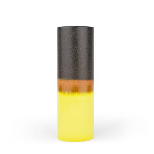 Cylinder Vase Yellow and Black by SGW Lab Ceramics