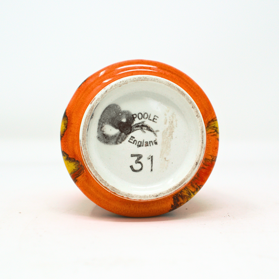 Vintage Poole Delphis Orange & Yellow Vase