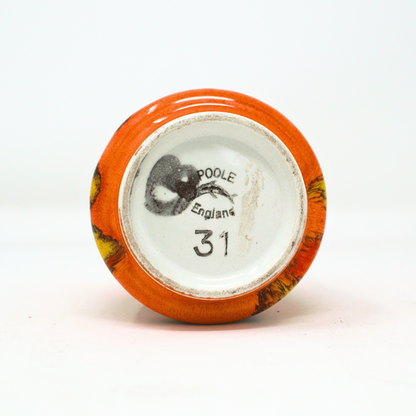 Vintage Poole Delphis Orange & Yellow Vase