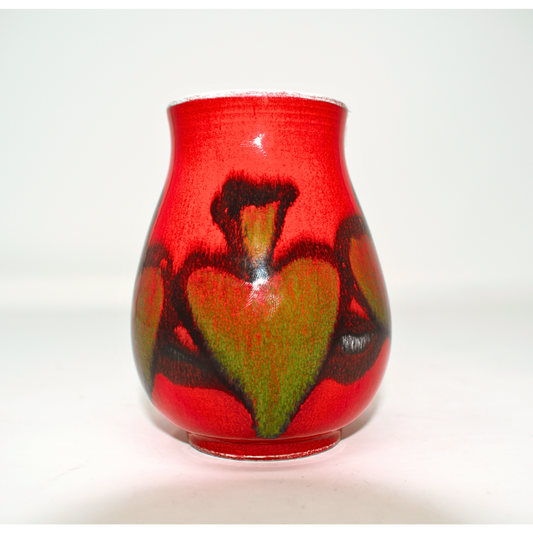 Vintage Poole Delphis Red & Green Vase