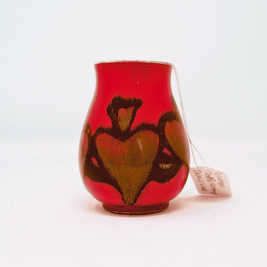 Vintage Poole Delphis Red & Green Vase