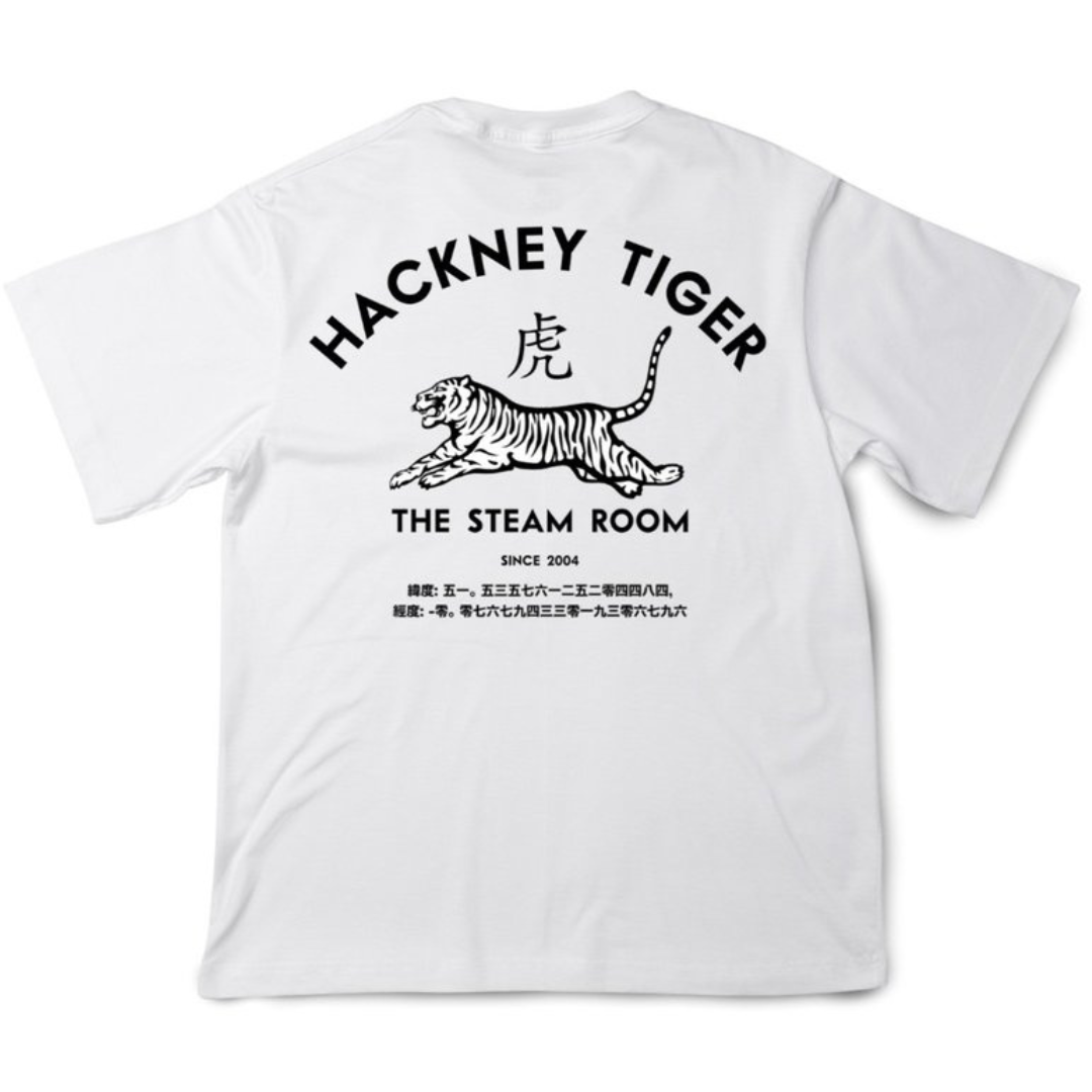 Hackney Tiger White Tee by The Steamroom