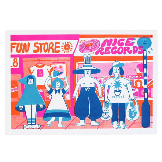 Happy Shoppers A4 Riso Print