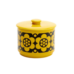 Hornsea Lidded Bowl Geo Flower Yellow