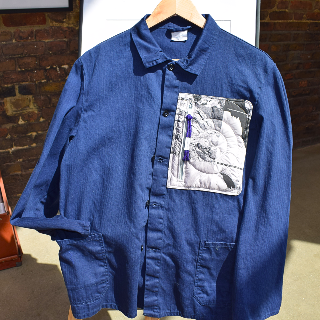 Upcycled Jacket with Grey Pocket by Stitchiban