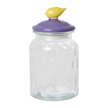 Glass Jar with Purple Lemon Lid