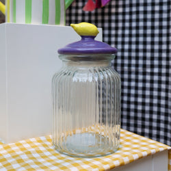 Glass Jar with Purple Lemon Lid