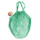 A mint green net bag
