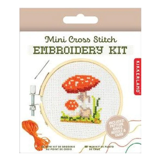 Mini Embroidery Kit Mushroom
