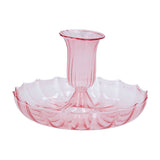 Pink Glass Fluted Candlestick