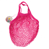 A pink organic cotton net bag 