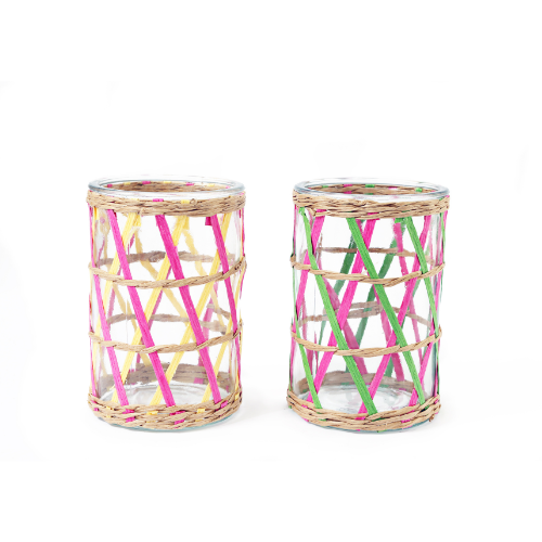 Rattan Glass Candle Holders – Museum of the Home shop