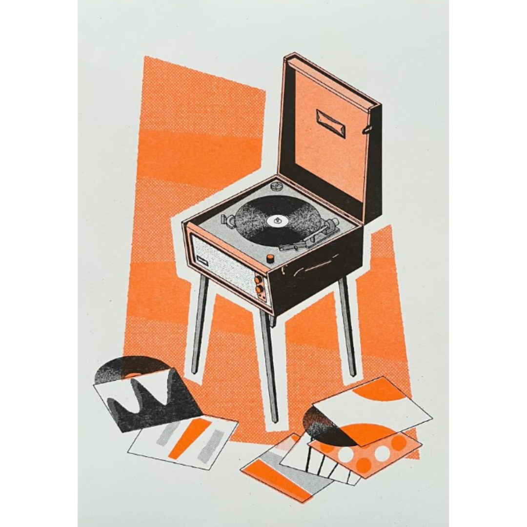 Record Player A4 Print by MockUp Goods