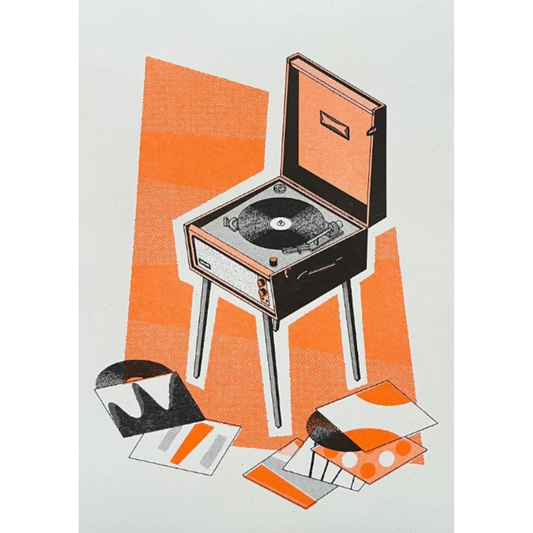 Record Player A4 Print by MockUp Goods