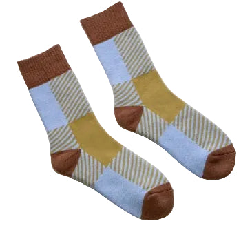 Unisex Wool Retro Geometric Socks by Happy Knits