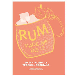 Light orange book cover with an illustration of a cocktail with ice, orange and mint. Text in yellow reads 