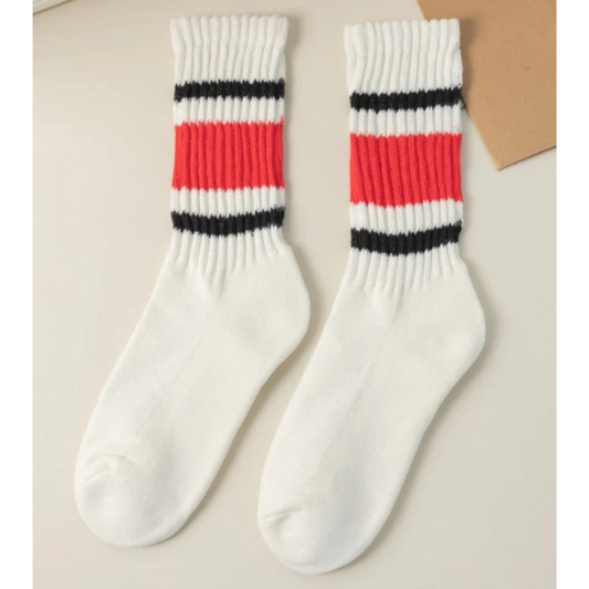Socks Athletic Red & Black