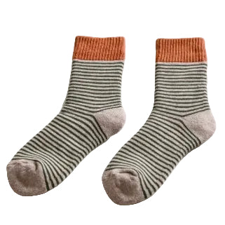 Women's Striped Cotton Socks by Happy Knits