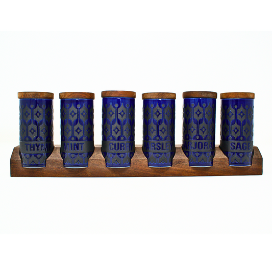 Rare Hornsea Heirloom Midnight Blue Spice Rack