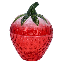 Red Glass Strawberry Pot