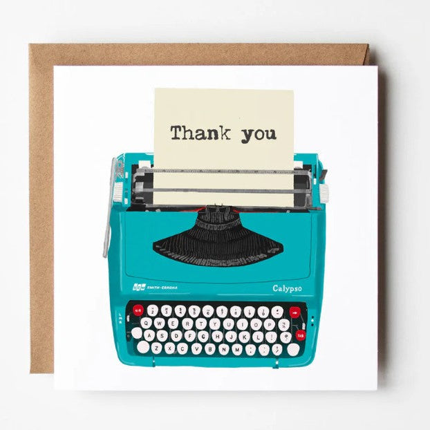 Thank You Typewriter Greeting Card by Design Smith