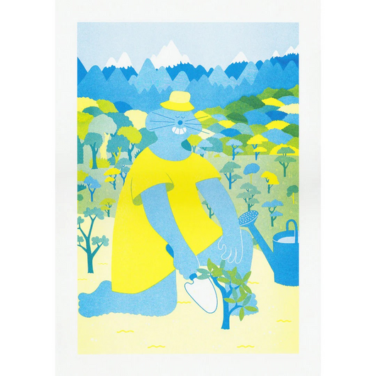 Tree Planter A3 Riso Print