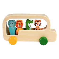 Wooden Bus Toy Animals